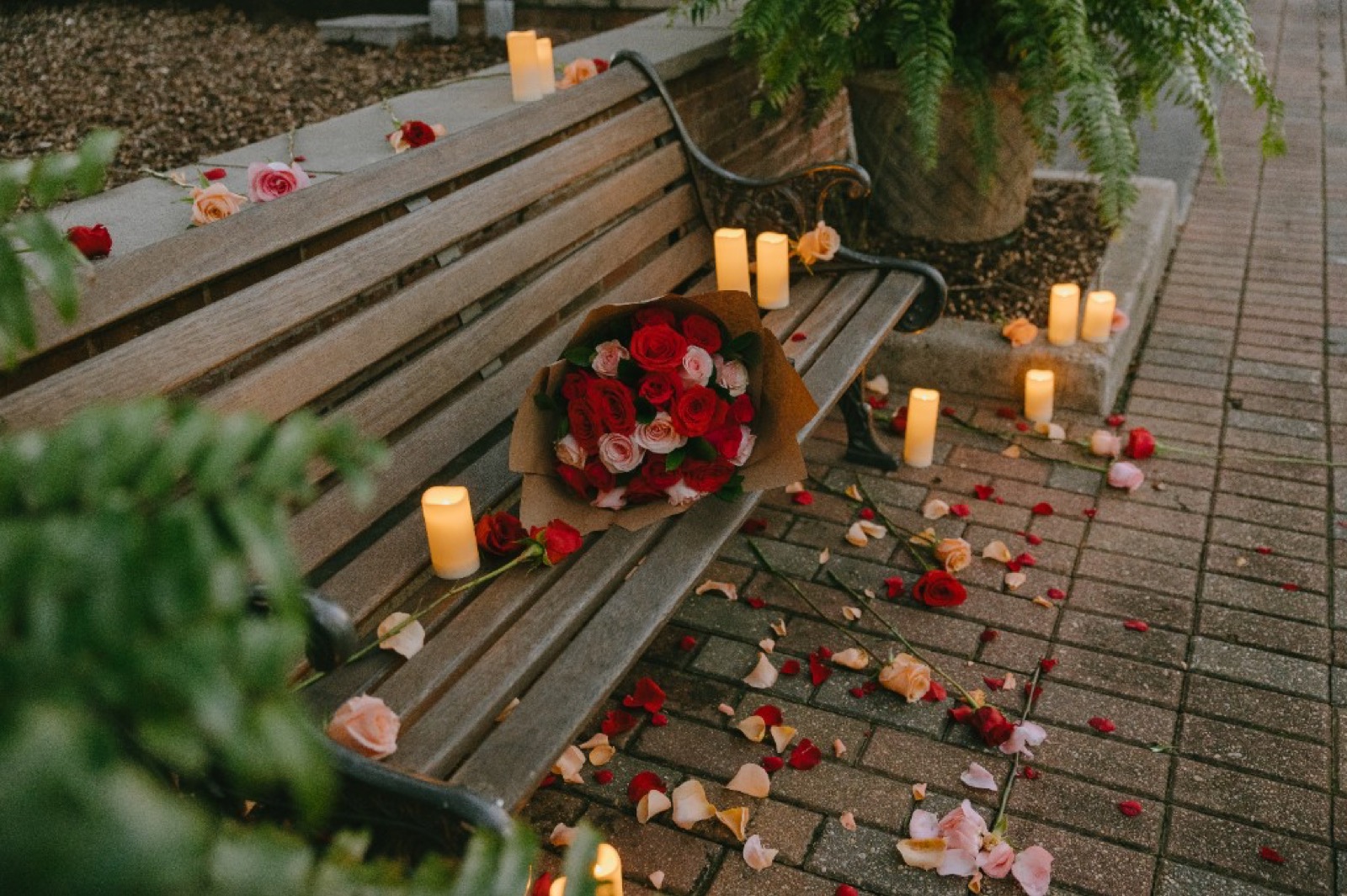 Intimate proposal styling with roses